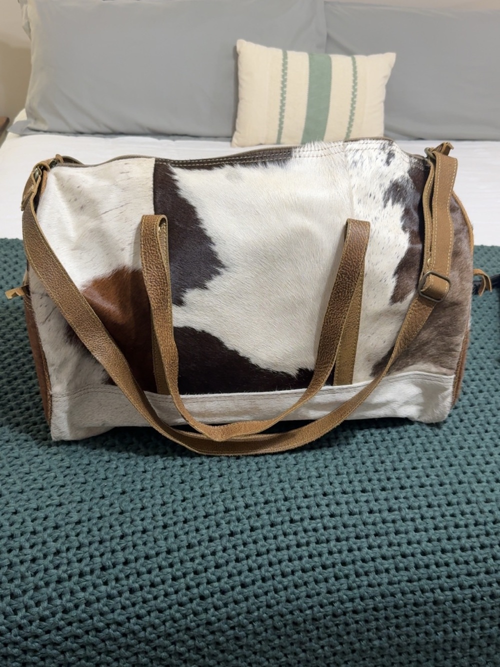 Myra Bag Cowhide Travel Weekender Bag